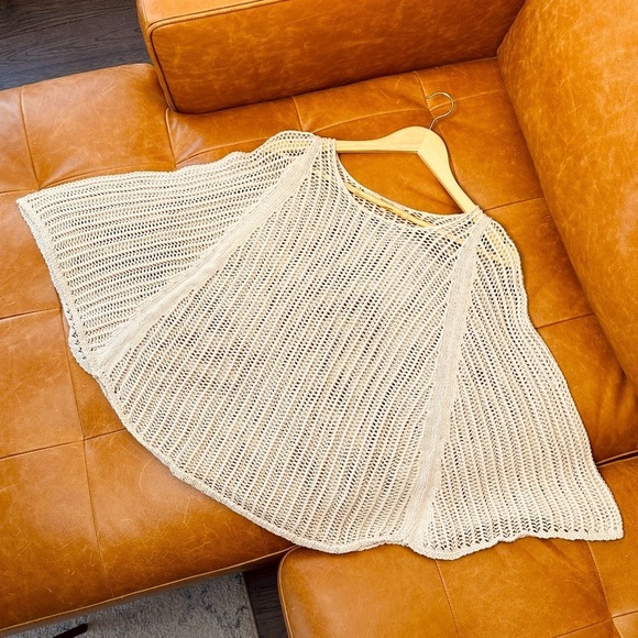 RW&Co crochet  top - poncho style with 3/4 sleeves- cotton - S - Picture 2 of 9